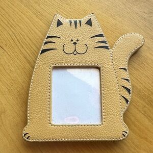 Tan Cat-Shaped Photo Frame